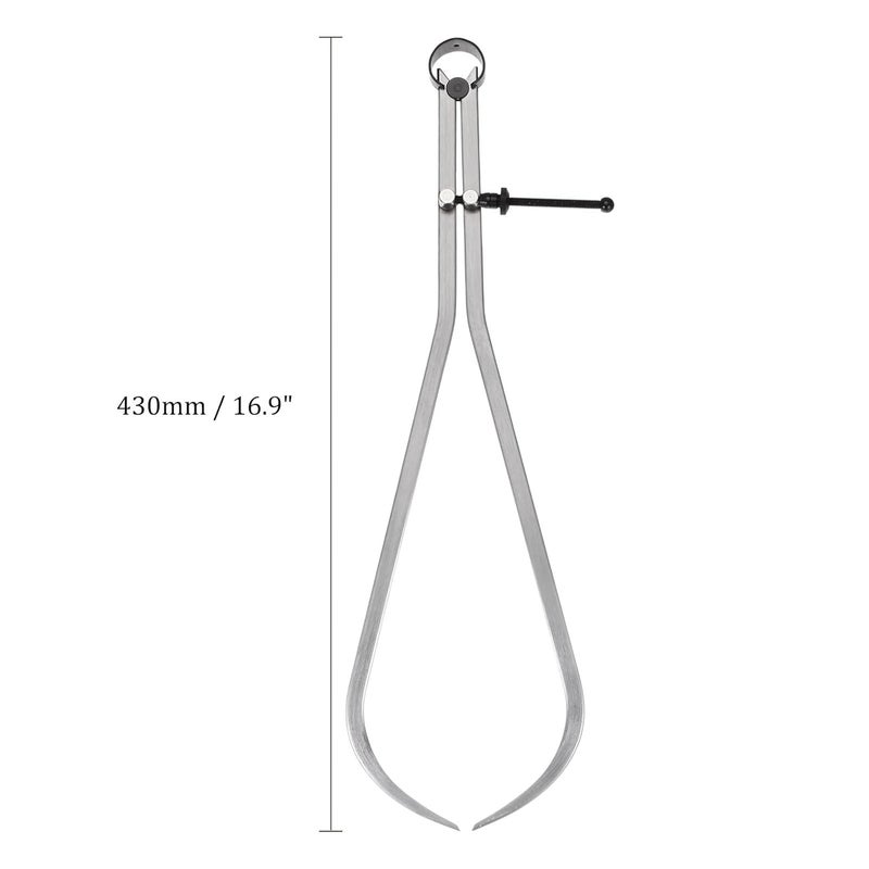 Kozelo Spring Joint Caliper - [16 Inch] Carbon Steel Adjustable Spring Outside Caliper with Solid Nut for Metalworking Drawing Use, Silver Tone - Image 3